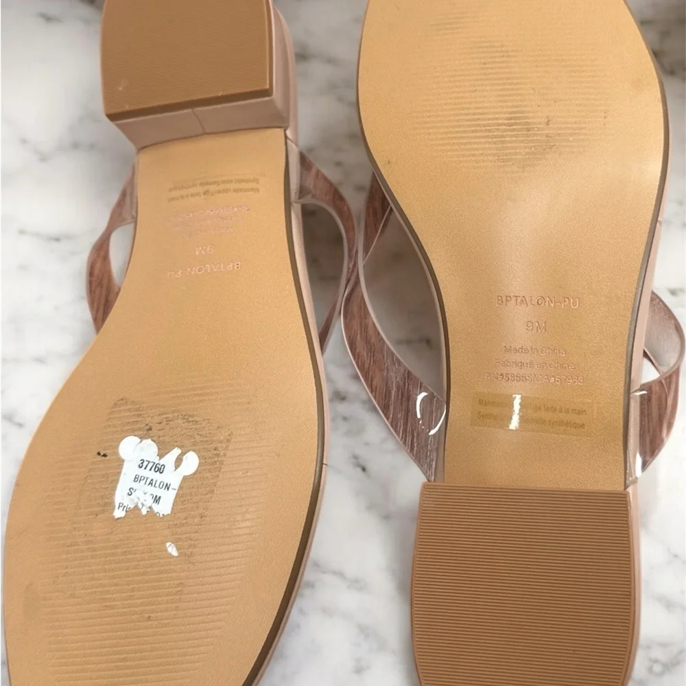 BP Women's Sandals with Clear Straps - Tan